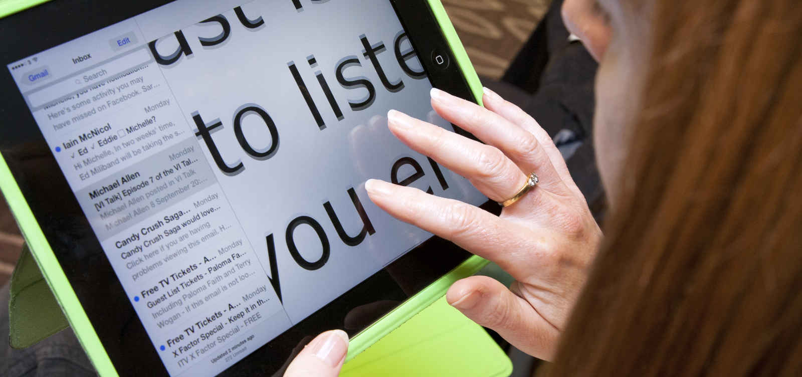 iPad with large font