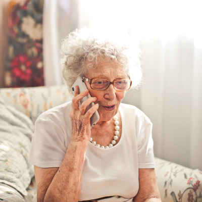 Elderly lady on phone