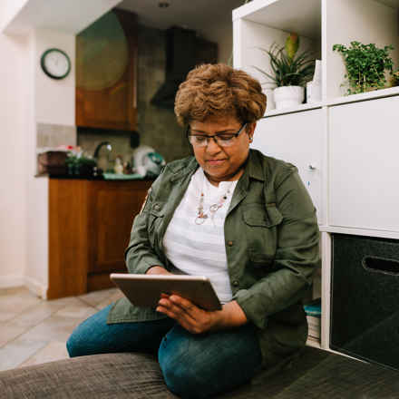 Woman on ipad
